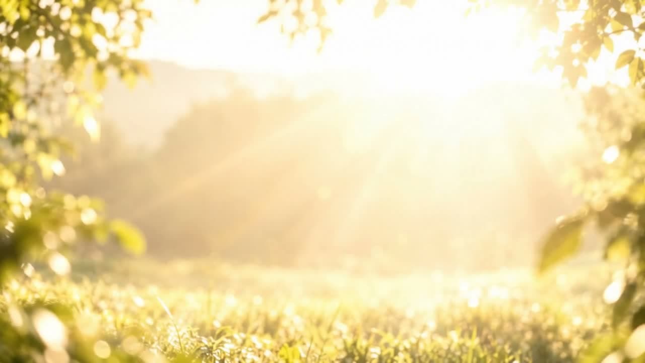 Salida a un claro lleno de luz cálida.